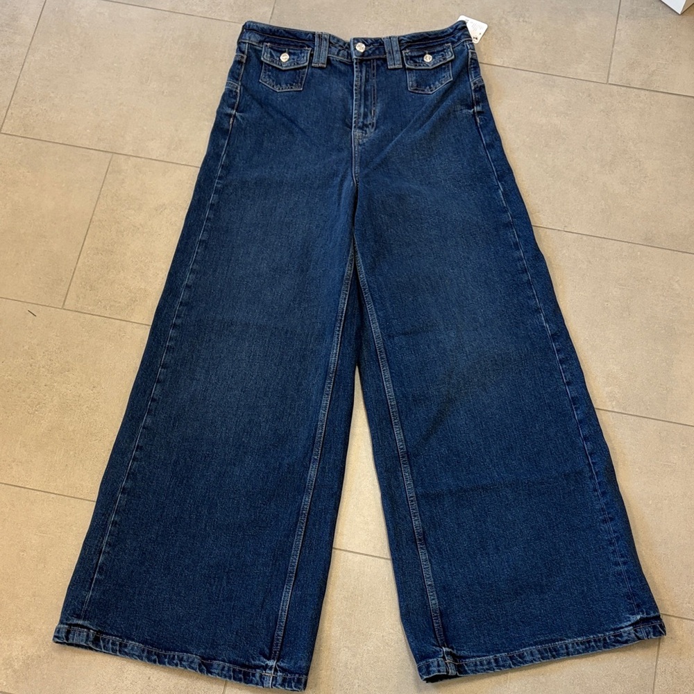We The Free Dark Blue Kellee High-Rise Wide Leg Jeans